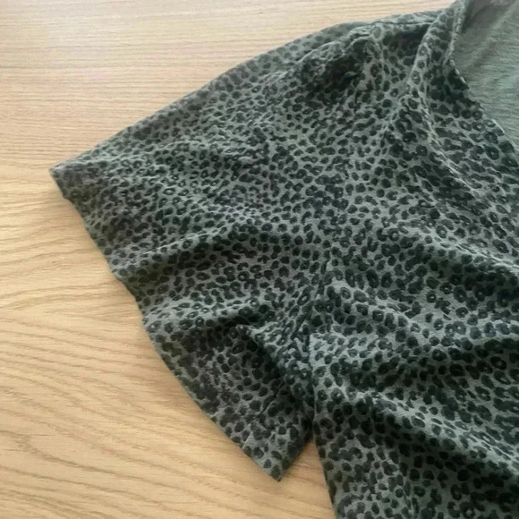 🆕Lucky🍀Brand Olive Leopard Print Babydoll Top🆕 - Picture 4 of 11